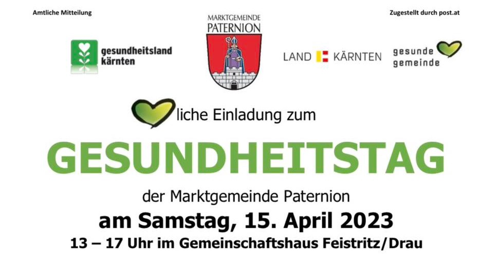 Gesundheitstag der Marktgemeinde Paternion am 15.04.2023